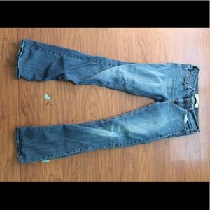 Blue flared bottom jeans